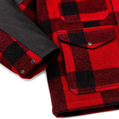 Filson Mackinaw Wool Double Coat Red Black Classic Plaid - The Sporting Lodge