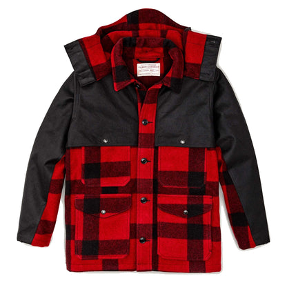 Filson Mackinaw Wool Double Coat Red Black Classic Plaid - The Sporting Lodge