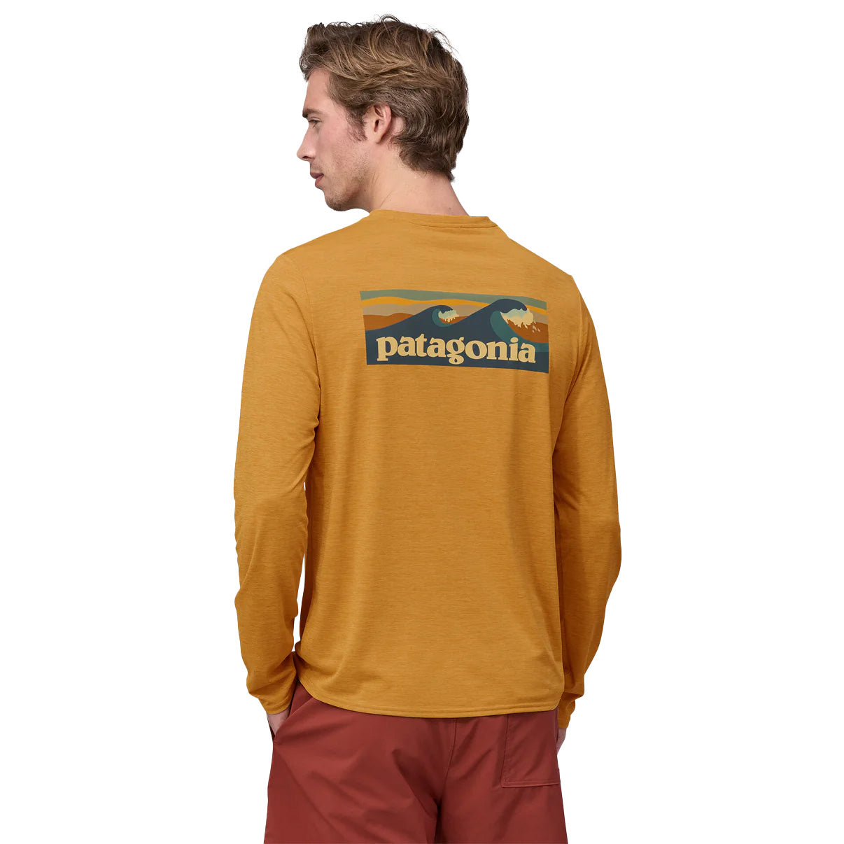 Patagonia Long Sleeved Capilene Cool Daily Graphic Shirt Waters Boardshort Logo Pufferfish Gold X Dye The Sporting Lodge