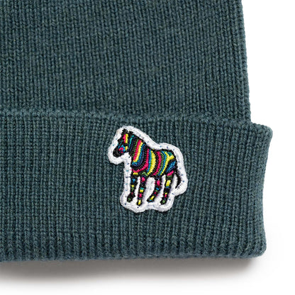 Paul Smith Beanie Zebra Petrol Green