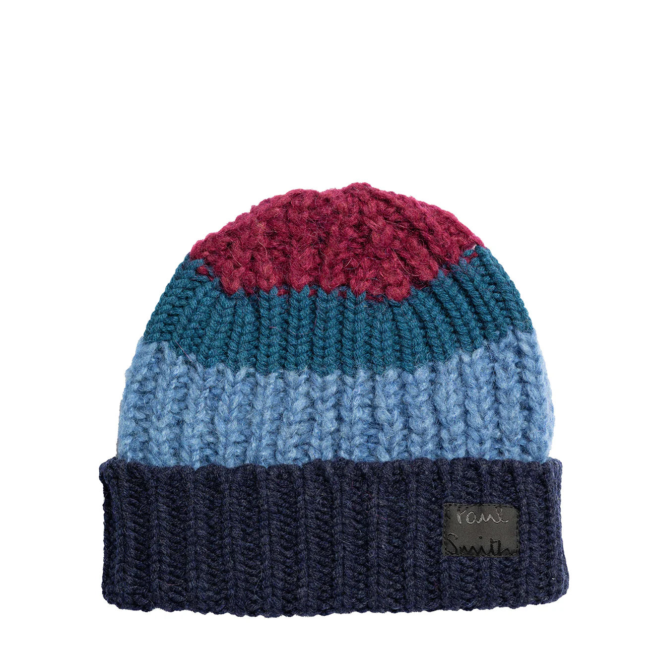 Paul Smith Colourblock Mohair-Blend Beanie Navy