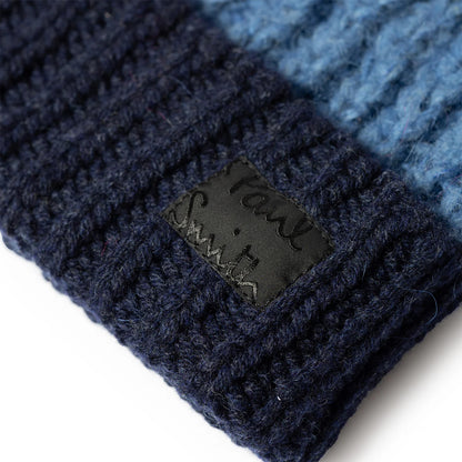 Paul Smith Colourblock Mohair-Blend Beanie Navy