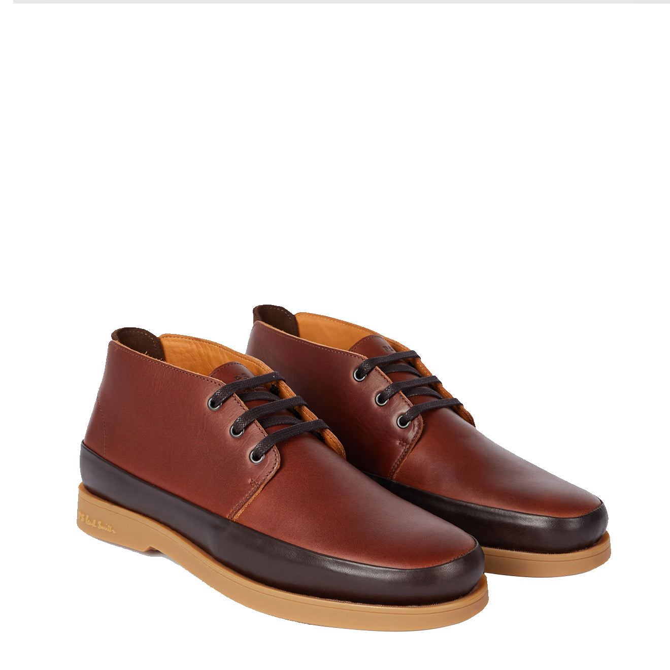 Paul Smith Leather Crane Chukka Boots Tan