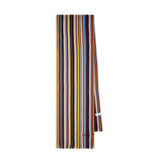 Paul Smith Merino Wool Signature Stripe Scarf Multi-Coloured