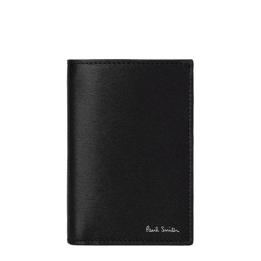 Paul Smith Mini Stripe Leather Bi-Fold Wallet Black