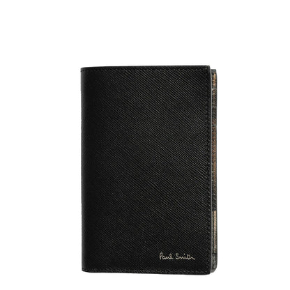 Paul Smith Mini Stripe Leather Credit Card Wallet Black