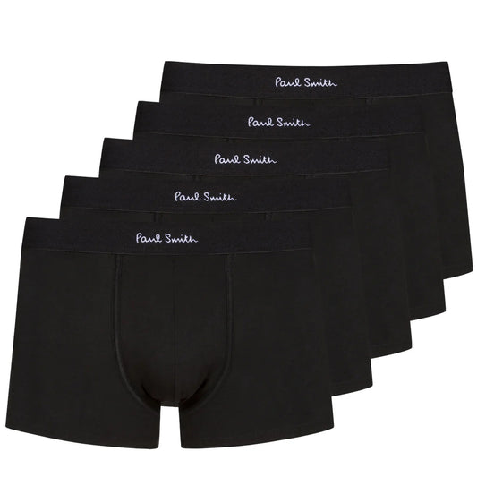 Paul Smith Organic Cotton Boxer Briefs Five Pack Black