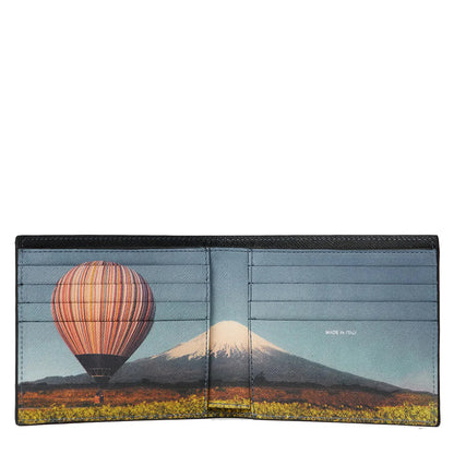 Paul Smith Signature Stripe Balloon Mount Fuji Interior Billfold Wallet Black