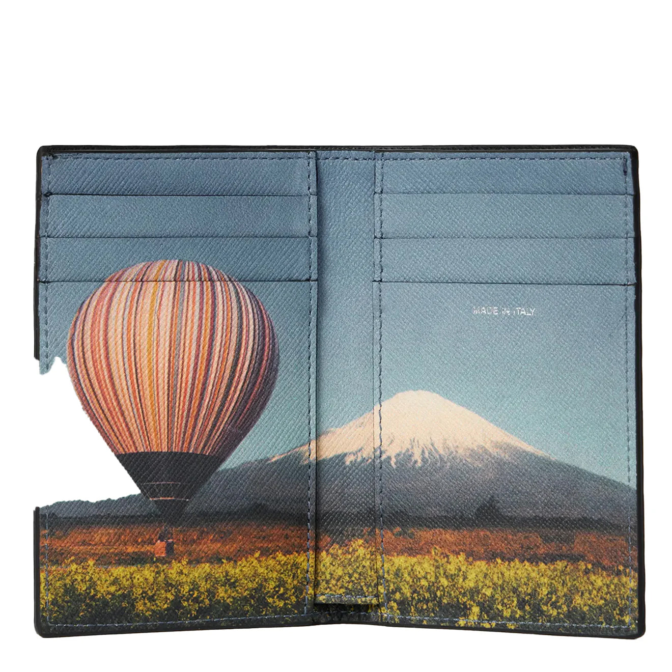 Paul Smith Signature Stripe Balloon Mount Fuji Interior Credit Card Wallet Black