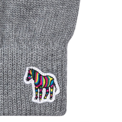 Paul Smith Zebra Logo Wool Gloves Grey