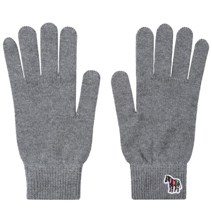 Paul Smith Zebra Logo Wool Gloves Grey