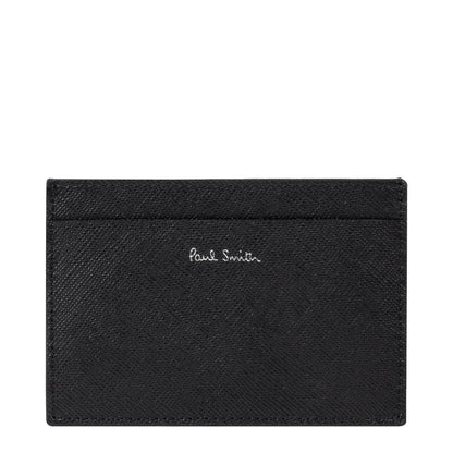 Paul Smith 'Mini Blur' Print Leather Card Holder Black