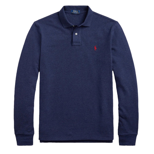 Polo Ralph Lauren Custom Slim Fit LS Polo Spring Navy Heather - The Sporting Lodge