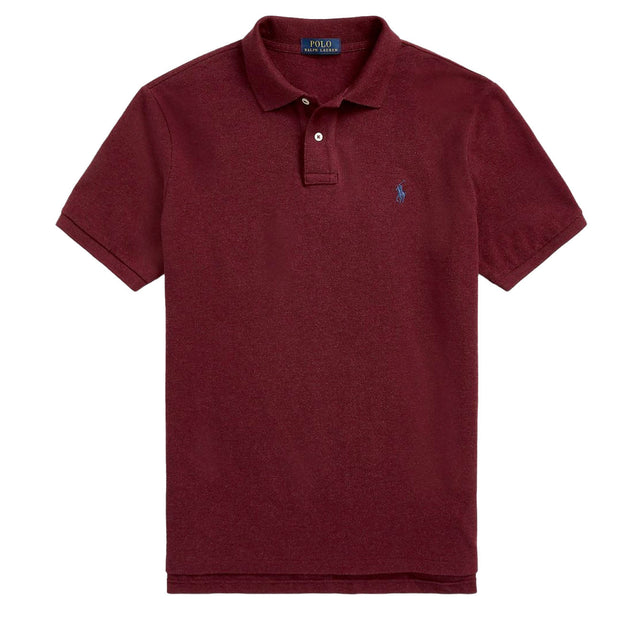 Polo Ralph Lauren Custom Slim Fit Mesh Polo Shirt Spring Wine Heather The Sporting Lodge