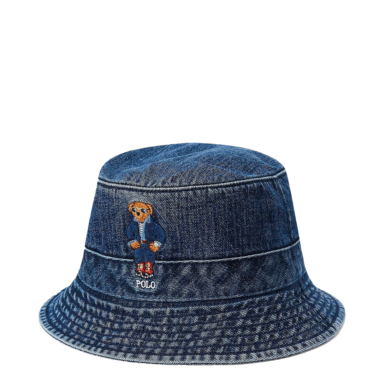 Polo Ralph Lauren Bear Bucket Hat Dark Wash Denim - The Sporting Lodge