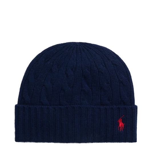 Polo Ralph Lauren Cable-Knit Merino Wool-Blend Beanie Newport Navy