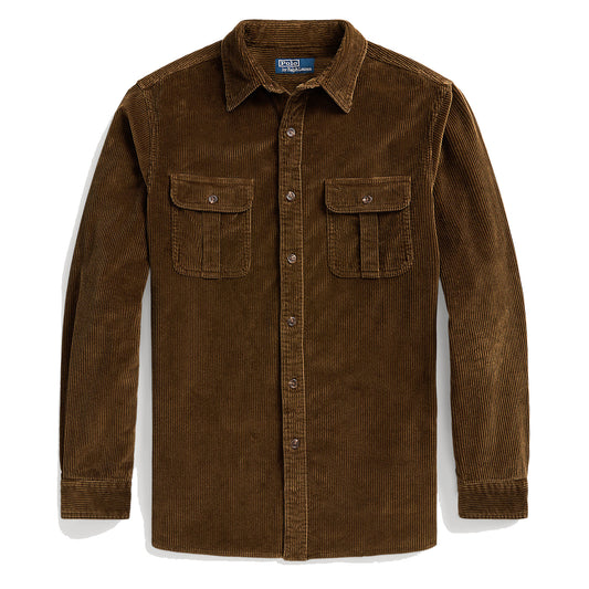 Polo Ralph Lauren Classic Fit Suede-Patch Corduroy Shirt York Brown