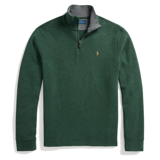 Polo Ralph Lauren Estate-Rib Quarter-Zip Pullover Scotch Pine Heather/Barclay - The Sporting Lodge