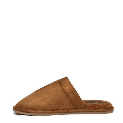 Polo Ralph Lauren Klarence Micro Suede Scuff Slipper Brown / Navy