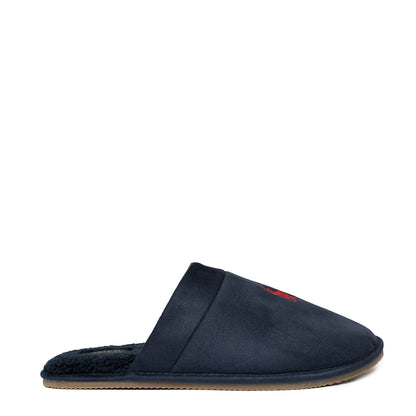 Polo Ralph Lauren Klarence Micro Suede Scuff Slipper Navy / Red PP