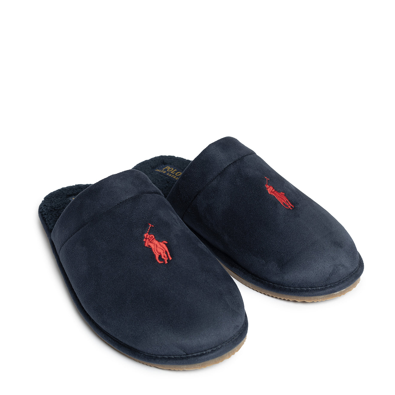 Polo Ralph Lauren Klarence Micro Suede Scuff Slipper Navy / Red PP