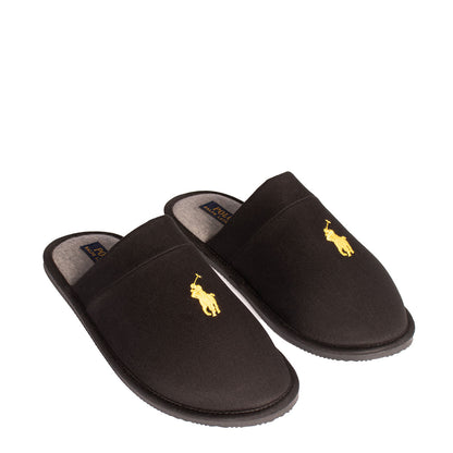 Polo Ralph Lauren Klarence Twill Slipper Black - The Sporting Lodge