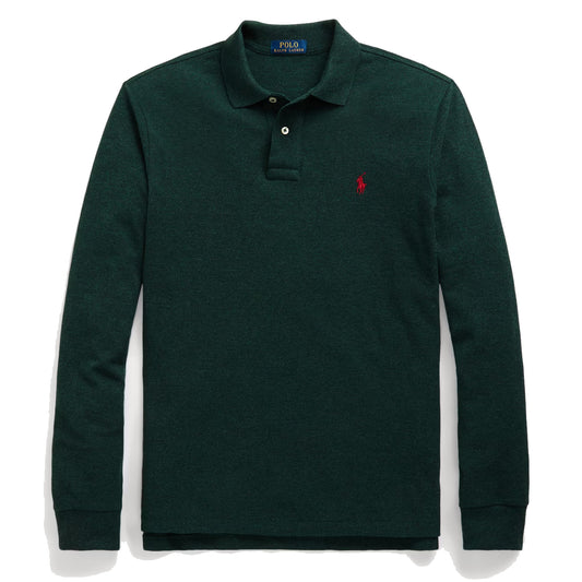 Polo Ralph Lauren L/S Custom Slim Fit Polo Shirt Scotch Pine Heather