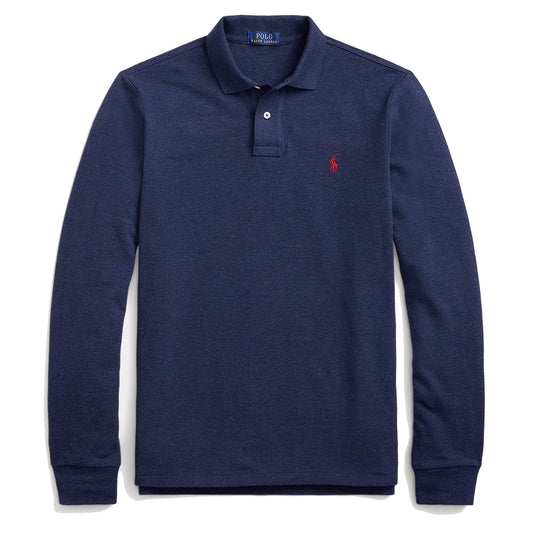 Polo Ralph Lauren L/S Custom Slim Fit Polo Shirt Spring Navy Heather - The Sporting Lodge