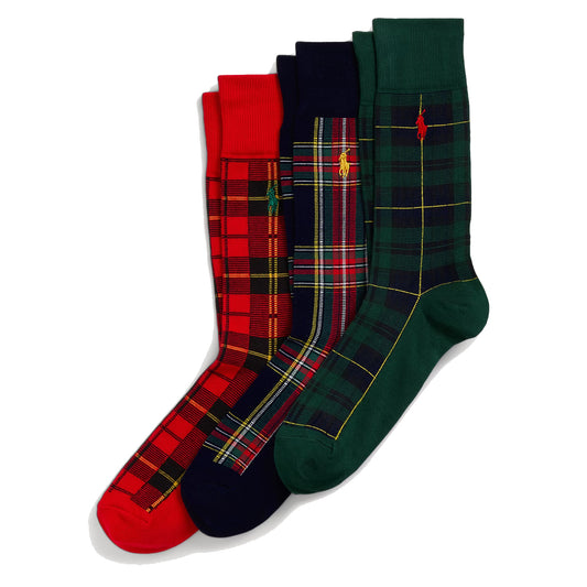 Polo Ralph Lauren Plaid Trouser 3-Sock Gift Set Assorted