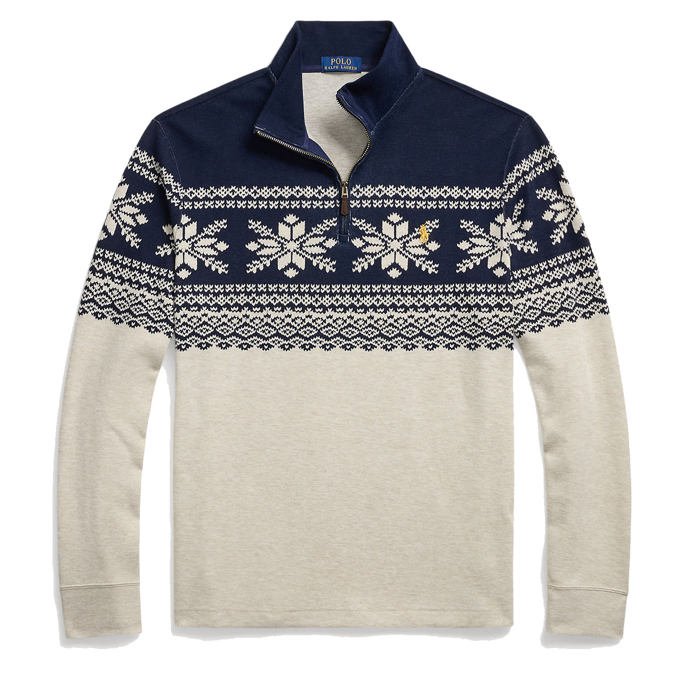 Polo Ralph Lauren Snowflake Double Knit Pullover Andres Geometric Navy |  The Sporting Lodge