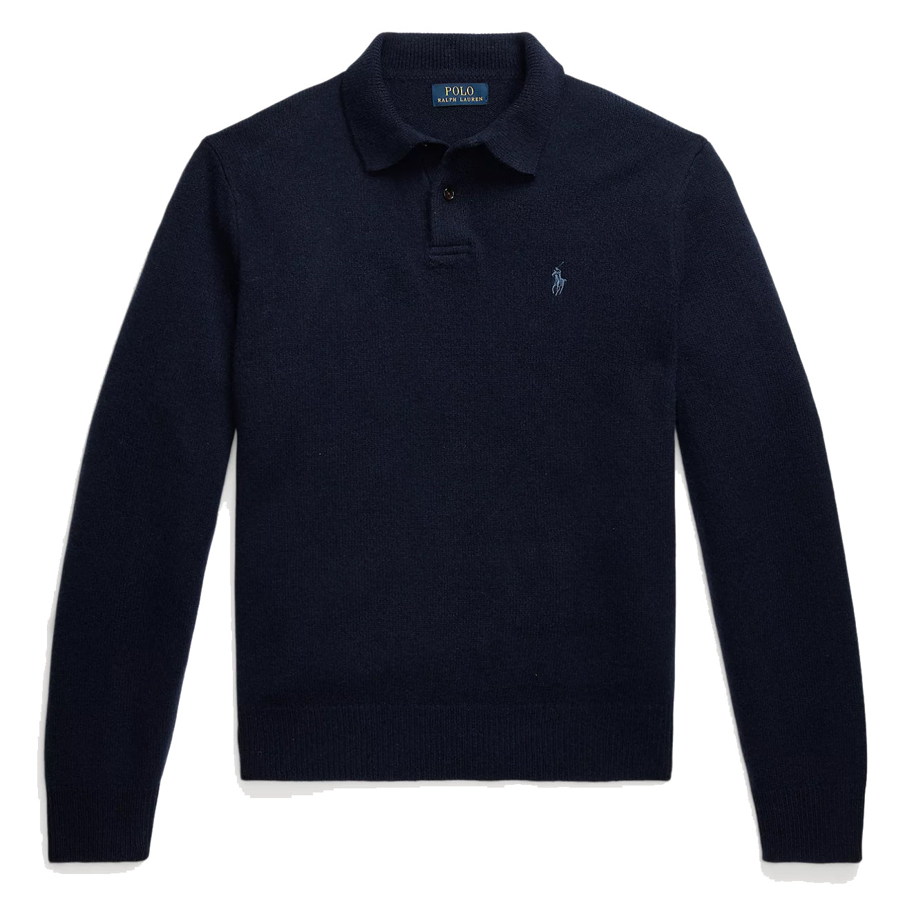 Polo Ralph Lauren Wool Cashmere Polo Collar Jumper Hunter Navy The Sporting Lodge