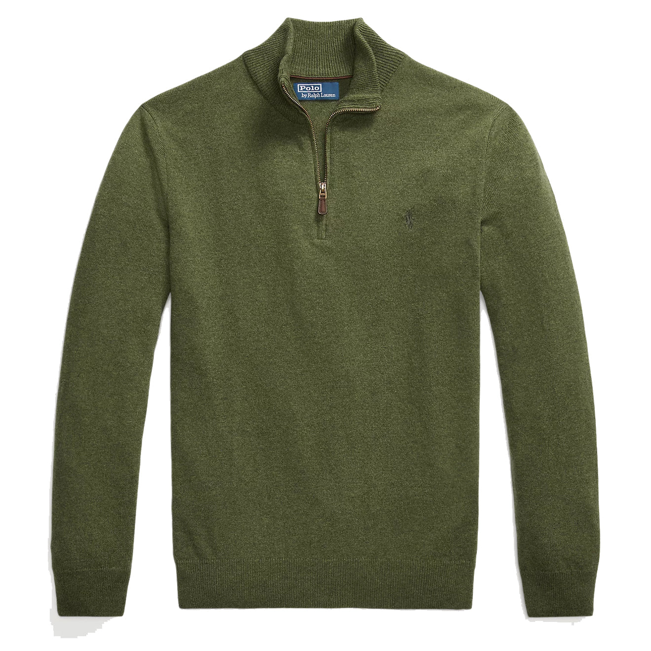 Polo Ralph Lauren Wool Half Zip Pullover Classic Olive Heather - The Sporting Lodge