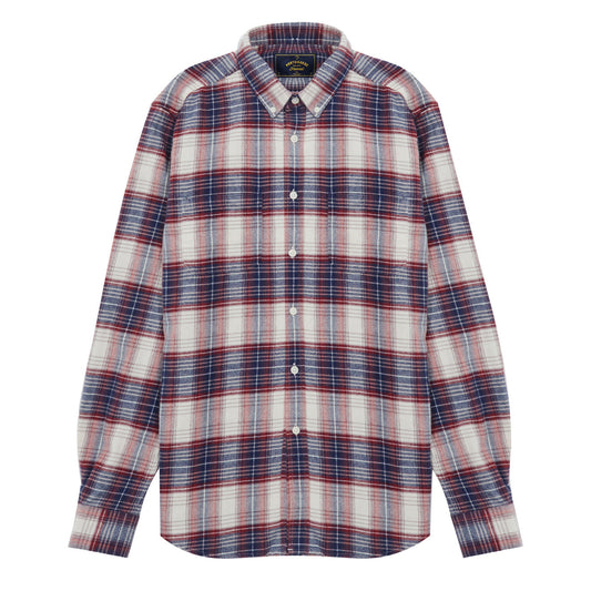 Portuguese Flannel Button Down Liber Shirt Ecru / Blue / Red