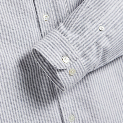 Portuguese Flannel Brushed Oxford Stripe Shirt Blue