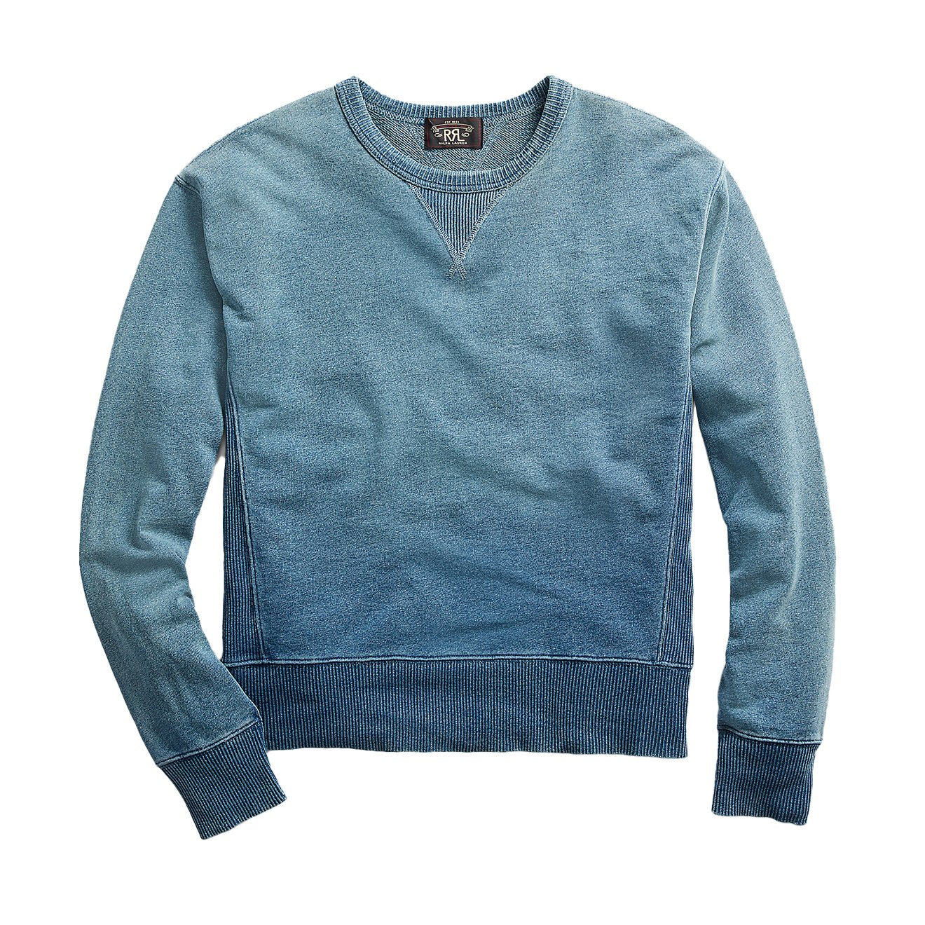 RRL by Ralph Lauren L/S Double V Sweater Washed Blue Indigo