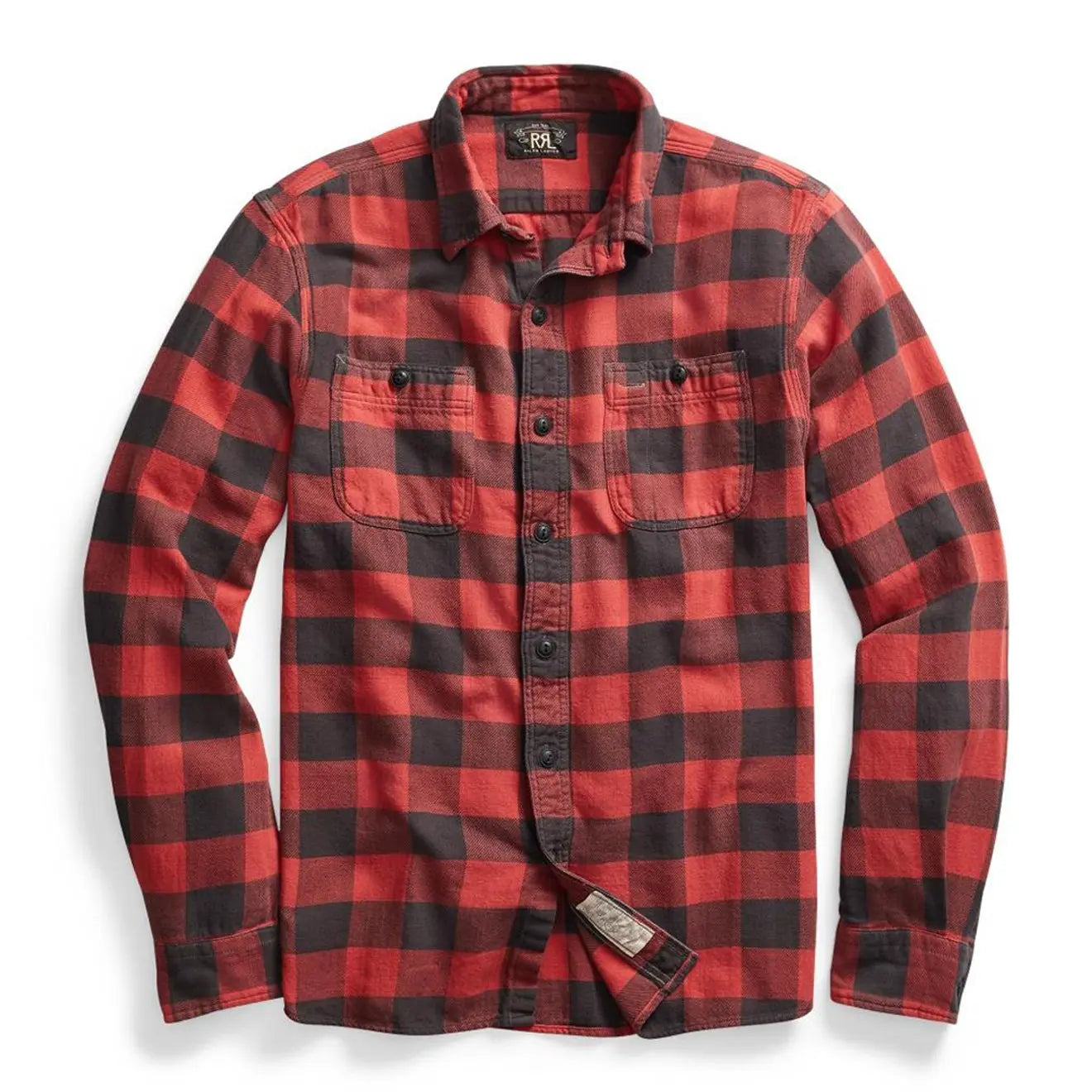 RRL by Ralph Lauren Farrell Workshirt Twill Plaid L/S Red / Black - The Sporting Lodge