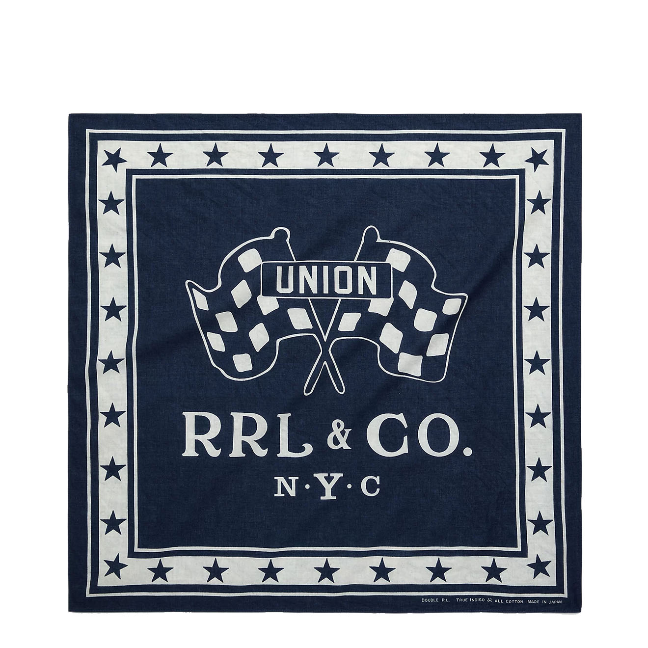 RRL by Ralph Lauren Logo Cotton Bandana Indigo/Cream - The Sporting Lodge