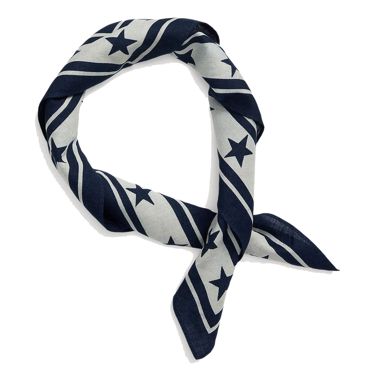 RRL by Ralph Lauren Logo Cotton Bandana Indigo/Cream - The Sporting Lodge