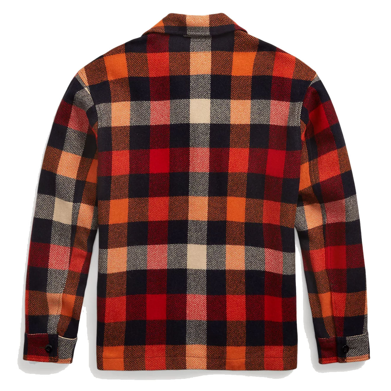 RRL by Ralph Lauren Plaid Wool Shirt Jacket Orange Multi