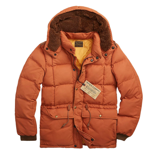 RRL by Ralph Lauren Quilted Hooded Jacket Burnt Orange The Sporting Lodge