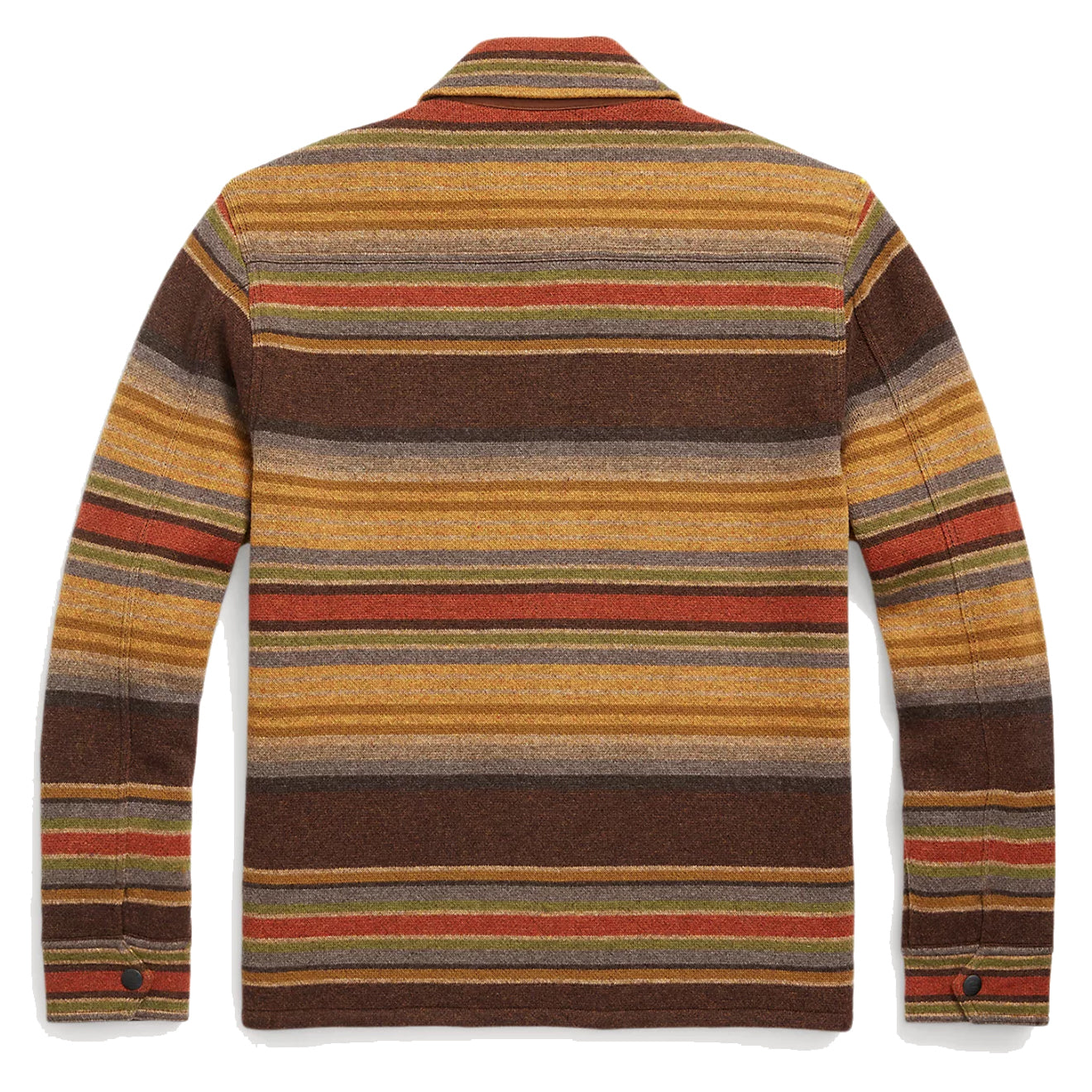 RRL by Ralph Lauren Striped Wool Workshirt Jumper Brown Stripe Multi