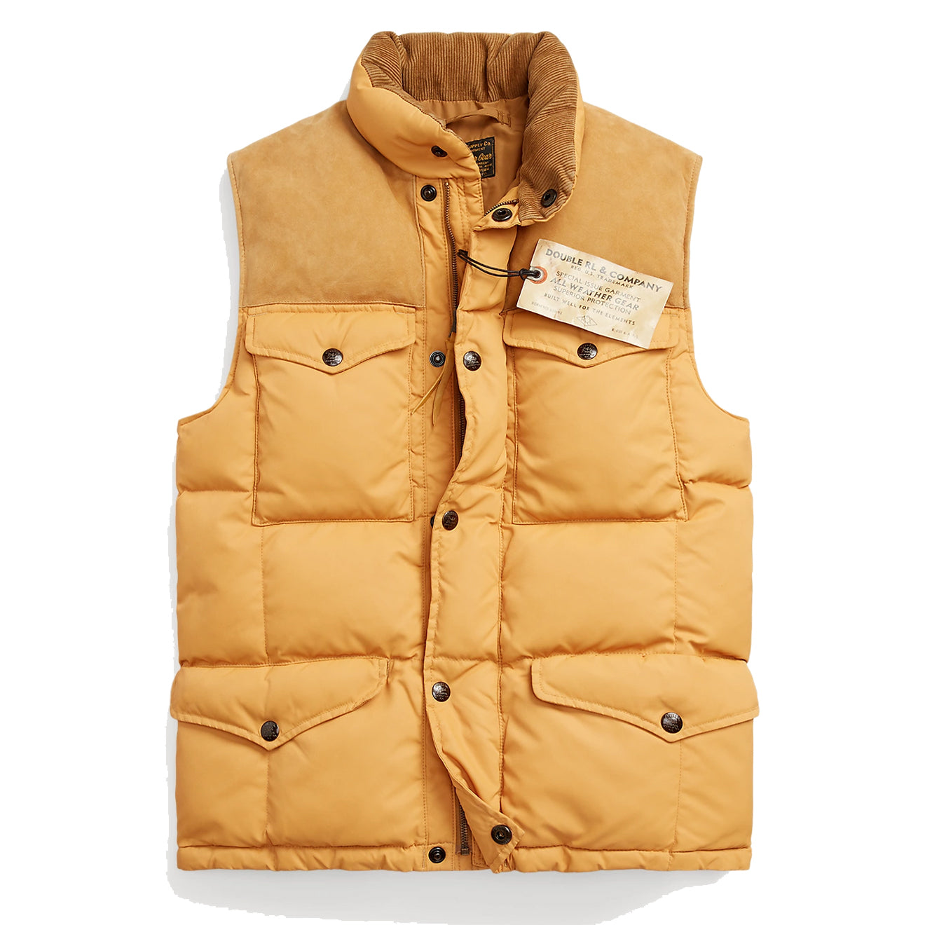 RRL by Ralph Lauren Suede-Yoke Quilted Gilet Mountain Yellow | The Sporting  Lodge