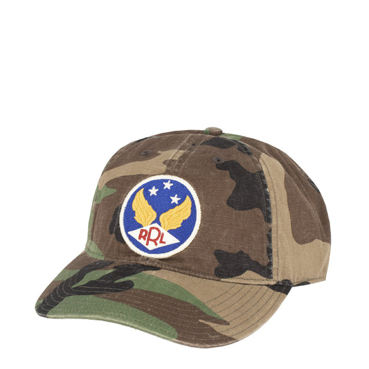 RRL by Ralph Lauren Winged Logo Camo Ball Cap Woodland Camo