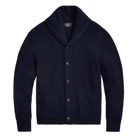 RRL By Ralph Lauren Cashmere Shawl-Collar Cardigan Navy Heather