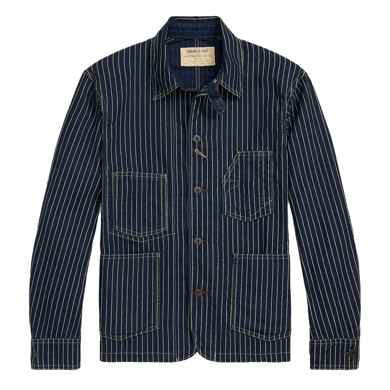 RRL By Ralph Lauren Indigo Dot-Stripe Twill Engineer Coat Indigo Rinse