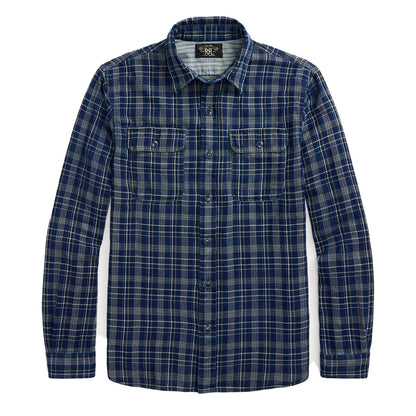 RRL By Ralph Lauren Indigo Plaid Double-Faced Workshirt Indigo Plaid/Strip