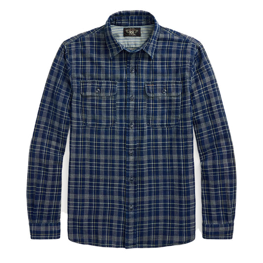 RRL By Ralph Lauren Indigo Plaid Double-Faced Workshirt Indigo Plaid/Strip