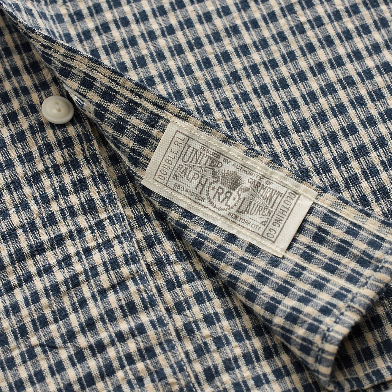 RRL By Ralph Lauren Lee S/S Short Sleeve Sport Shirt Indigo Check