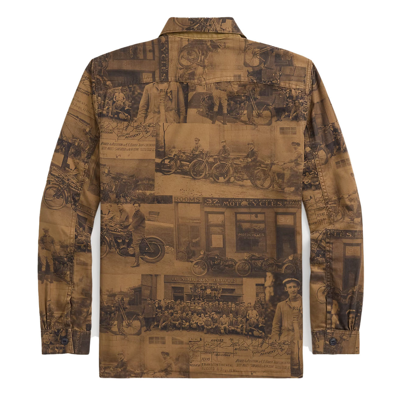 RRL By Ralph Lauren Photo-Print Twill Workshirt Tan Multi