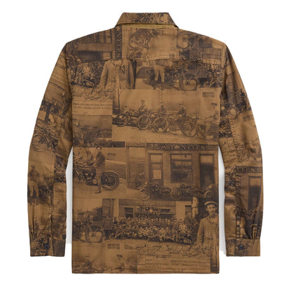 RRL By Ralph Lauren Photo-Print Twill Workshirt Tan Multi